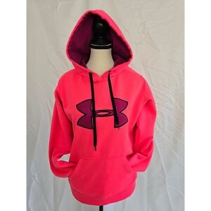 Under‎ Armour Women's Pink Purple Logo Hoodie Sweatshirt Size Small UA Storm